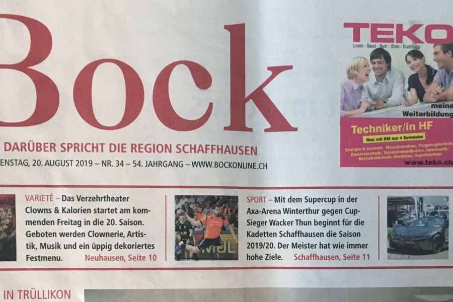 Zeitungsartikel im Schaffhauser Bock