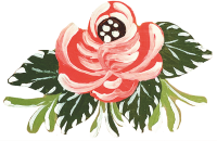 Bauernmalerei eines roten Rosenblüte